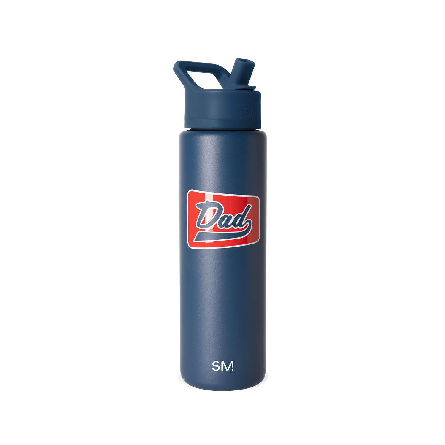 Navy blue water bottle with matching cap and carry handle, model SM2-S-30-FDV-M